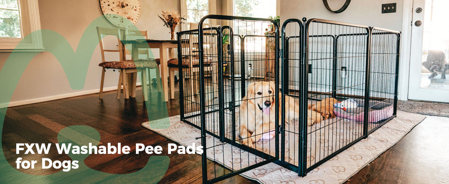 FXW Washable Pee Pads for Dogs, Puppy Pads with Super Absorbent for Crate, Traning, Sofa/Bed,