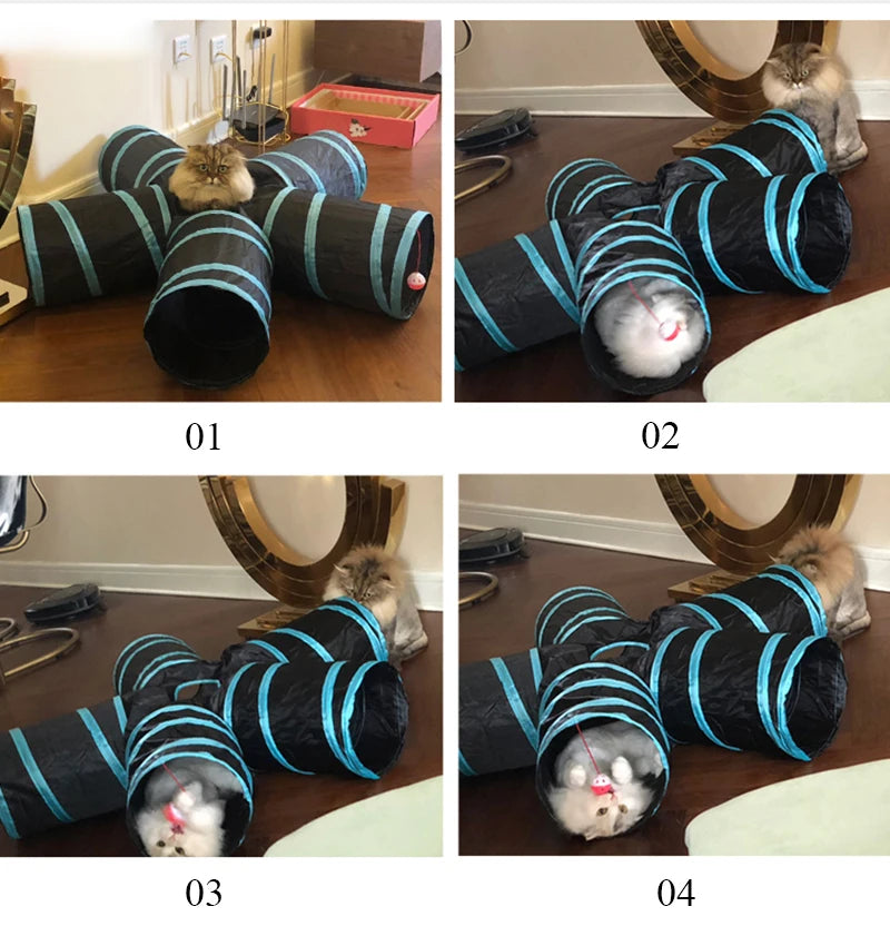S Shape Cat Tunnel Foldable Toy for Cats Interactive Play
