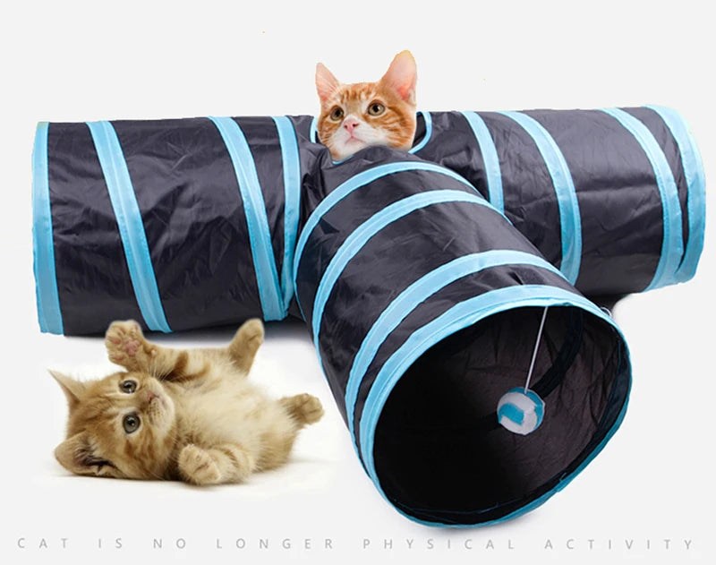 S Shape Cat Tunnel Foldable Toy for Cats Interactive Play