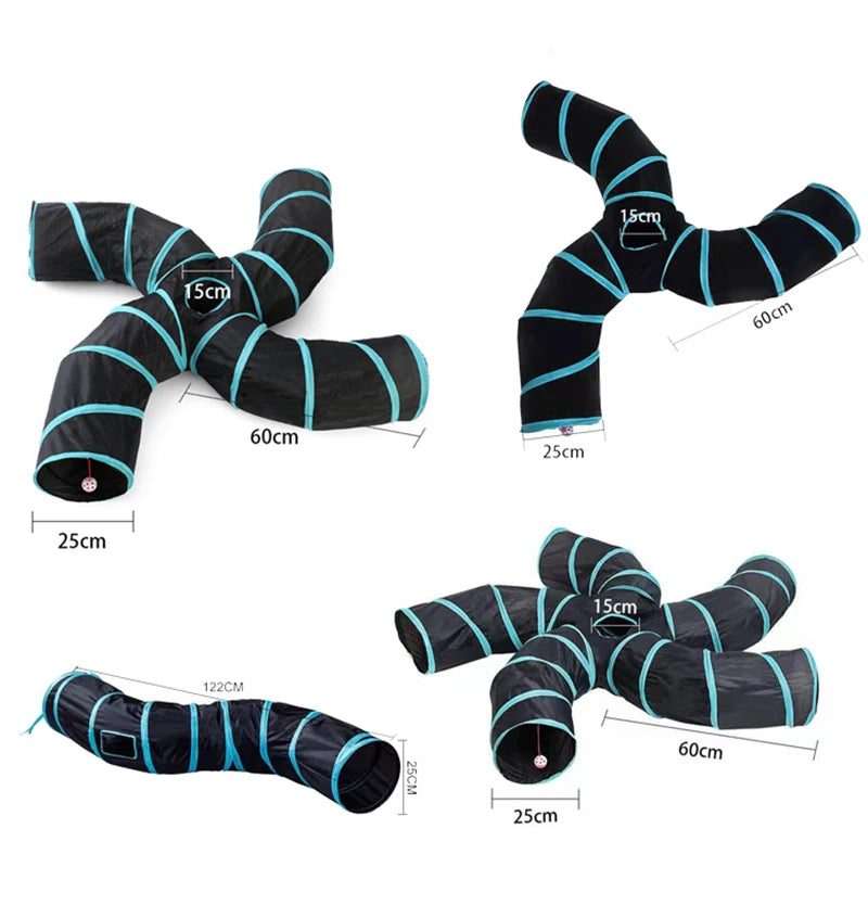 S Shape Cat Tunnel Foldable Toy for Cats Interactive Play