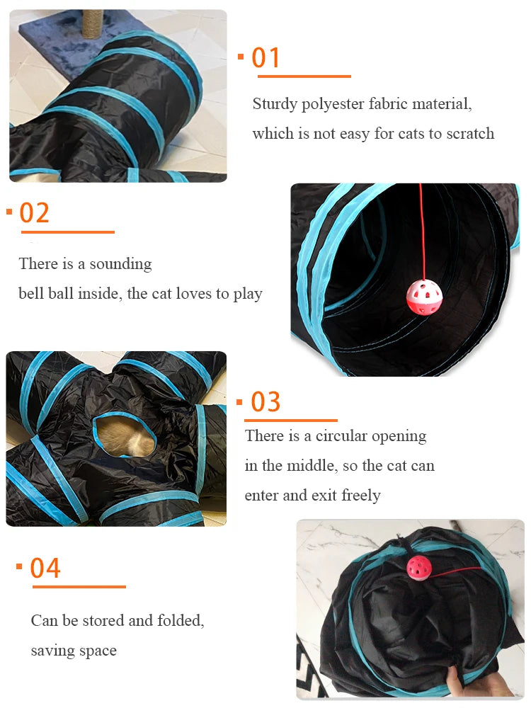 S Shape Cat Tunnel Foldable Toy for Cats Interactive Play