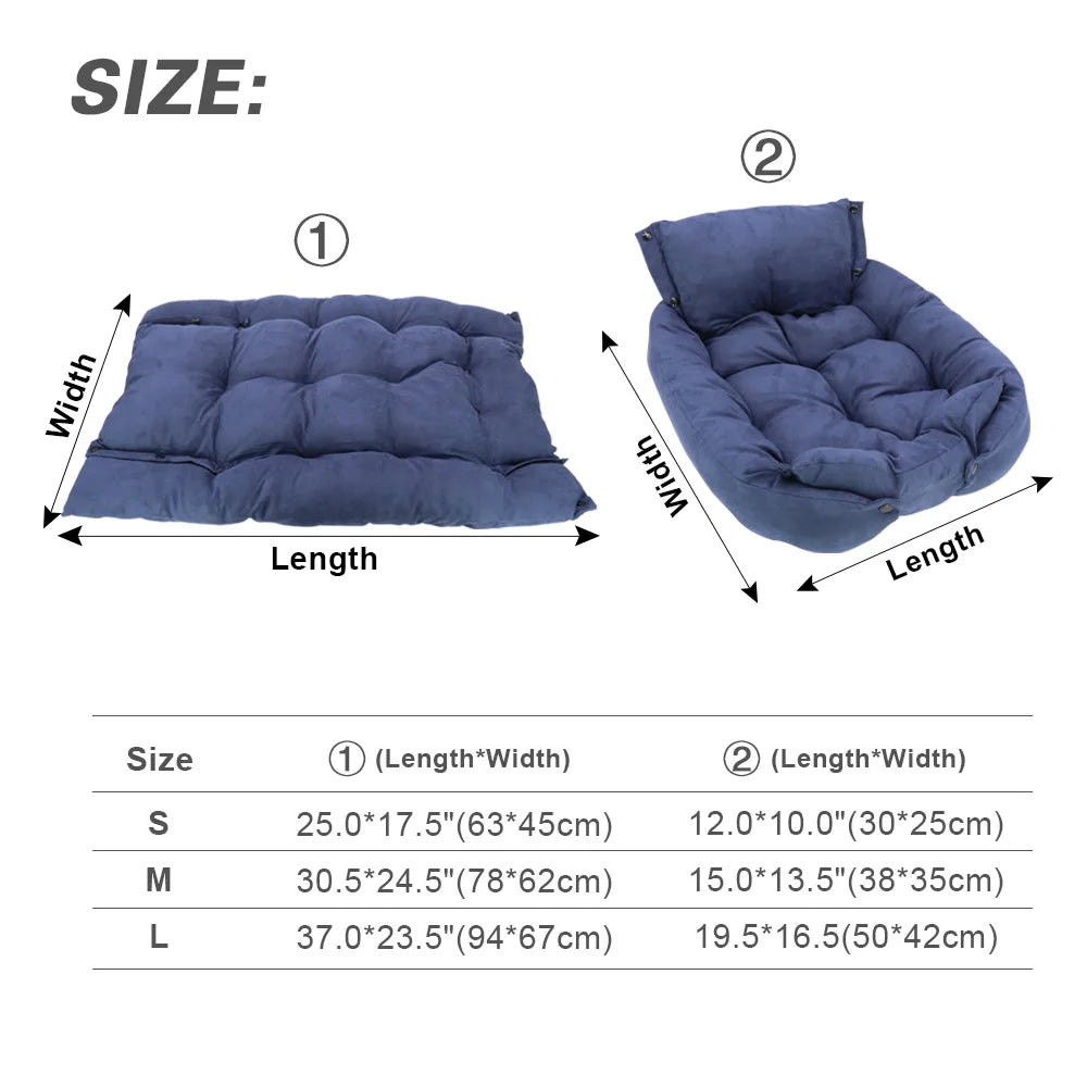 Multifunction Dog Bed Mat 3 in 1 Soft Pet Cushion for Dogs and Cats Warm Winter Puppy Kitten Nest Kennel