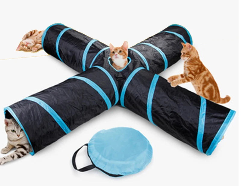 S Shape Cat Tunnel Foldable Toy for Cats Interactive Play