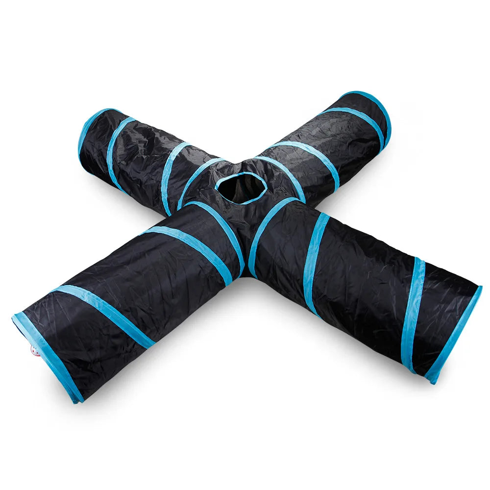 S Shape Cat Tunnel Foldable Toy for Cats Interactive Play