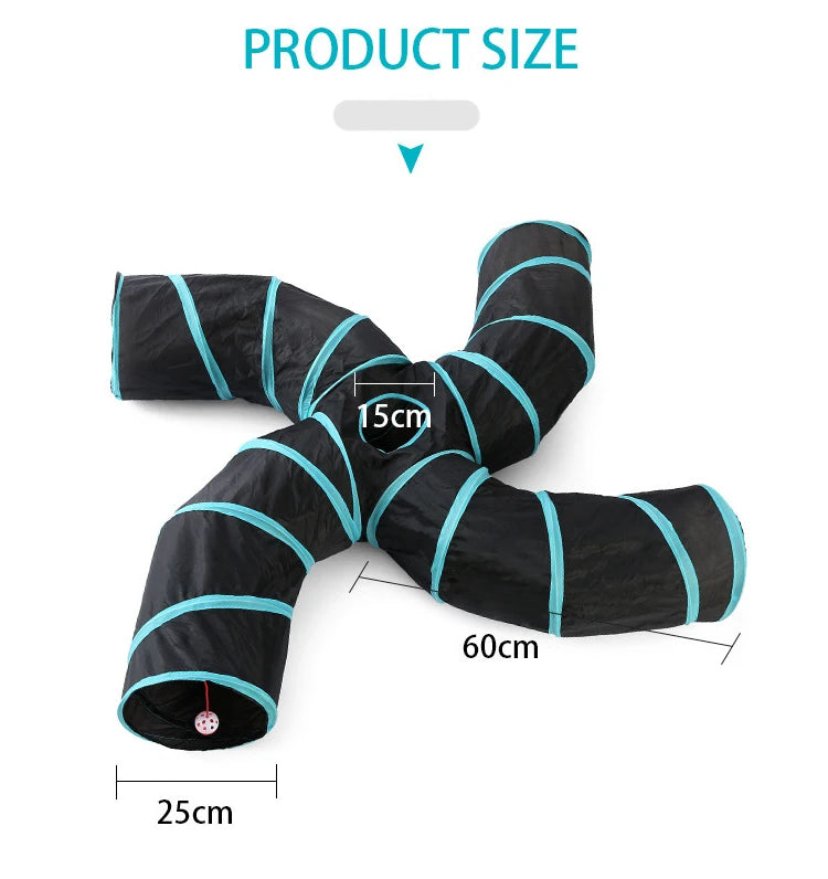 S Shape Cat Tunnel Foldable Toy for Cats Interactive Play