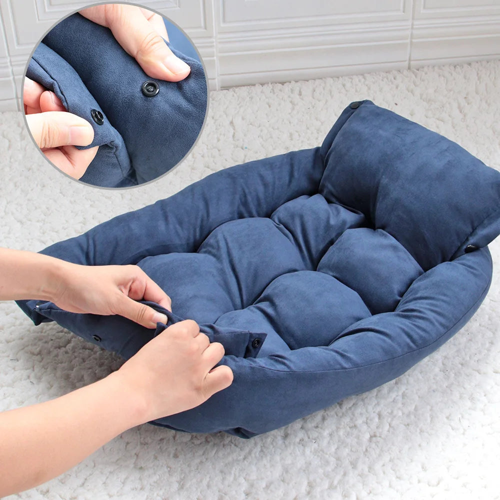 Multifunction Dog Bed Mat 3 in 1 Soft Pet Cushion for Dogs and Cats Warm Winter Puppy Kitten Nest Kennel