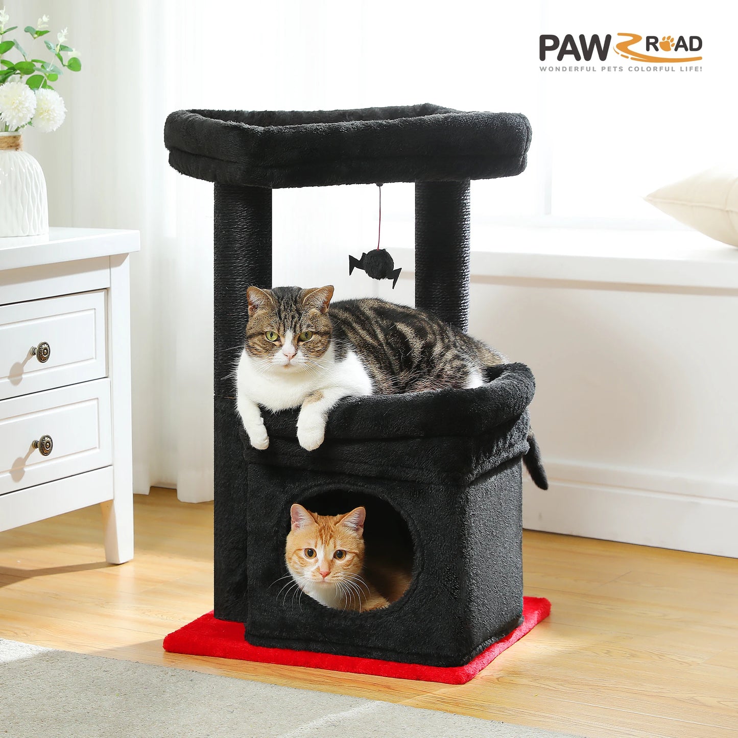 PEQULTICN Cat Tree Tower With Cozy Condo And Plush