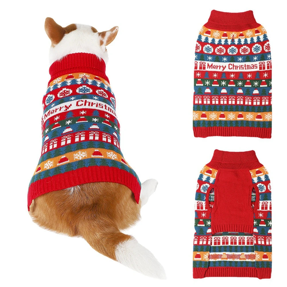 Puppy Christmas Sweater For Small Dogs Warm Knitwear