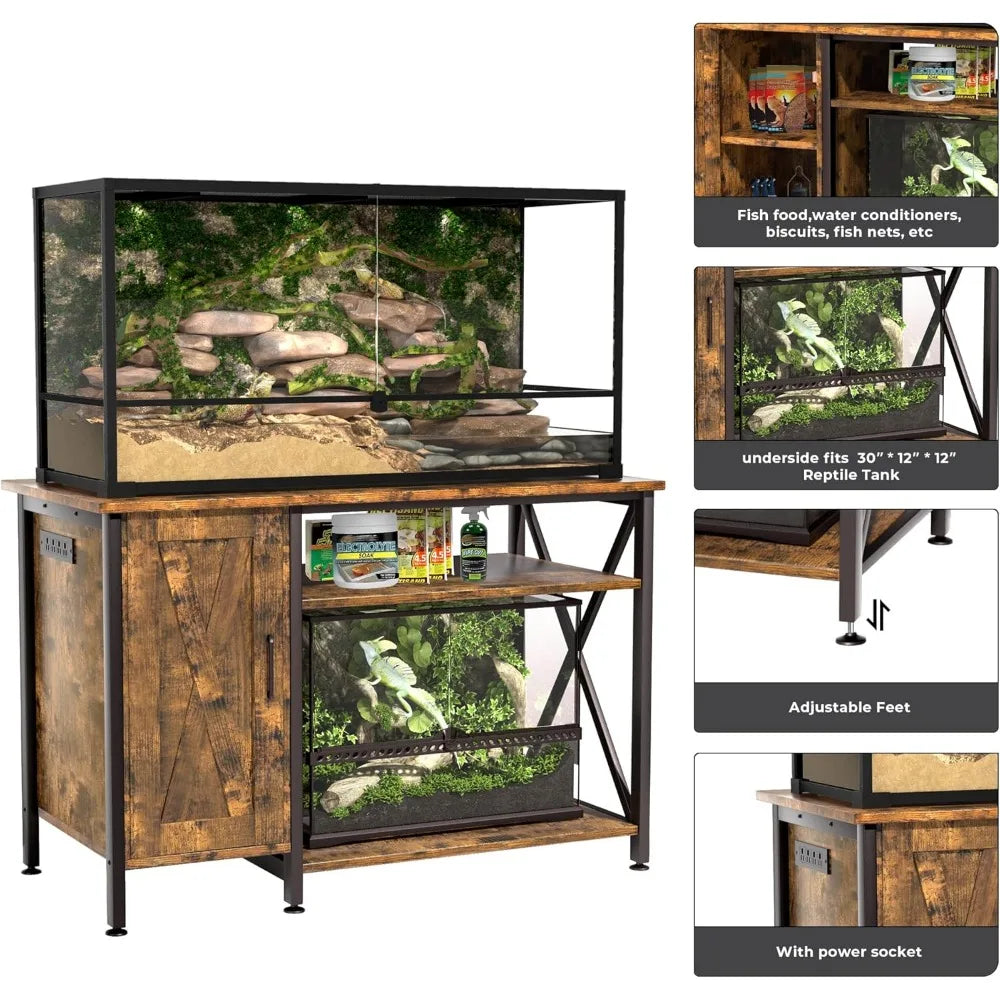 Reptile Tank Stand With Power Outlet 40 To 120 Gallon Table