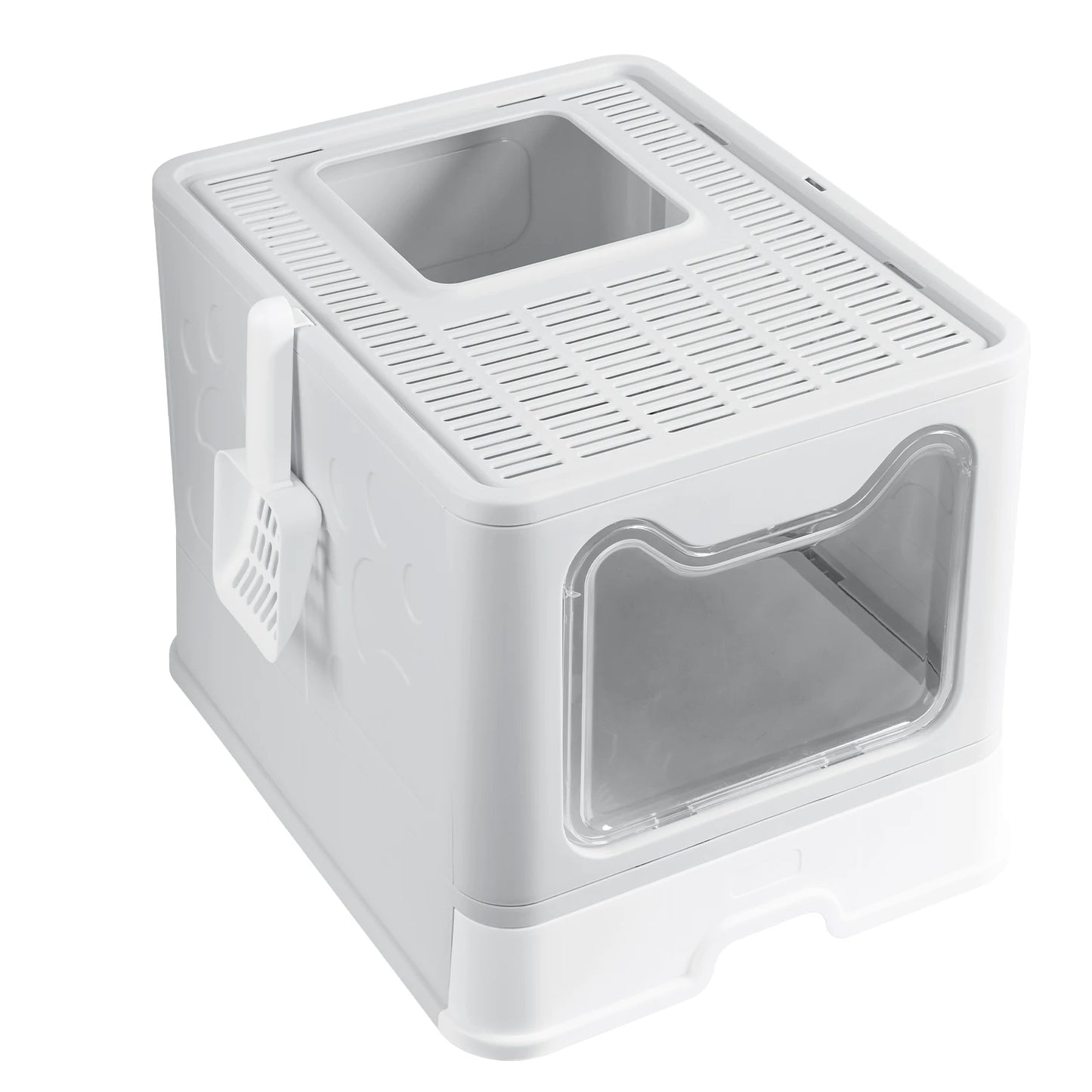 Bingopaw Cat Litter Box with Lid Enclosed Potty Large Top Entry Anti Splashing Toilet Easy to Clean with Litter Scoop
