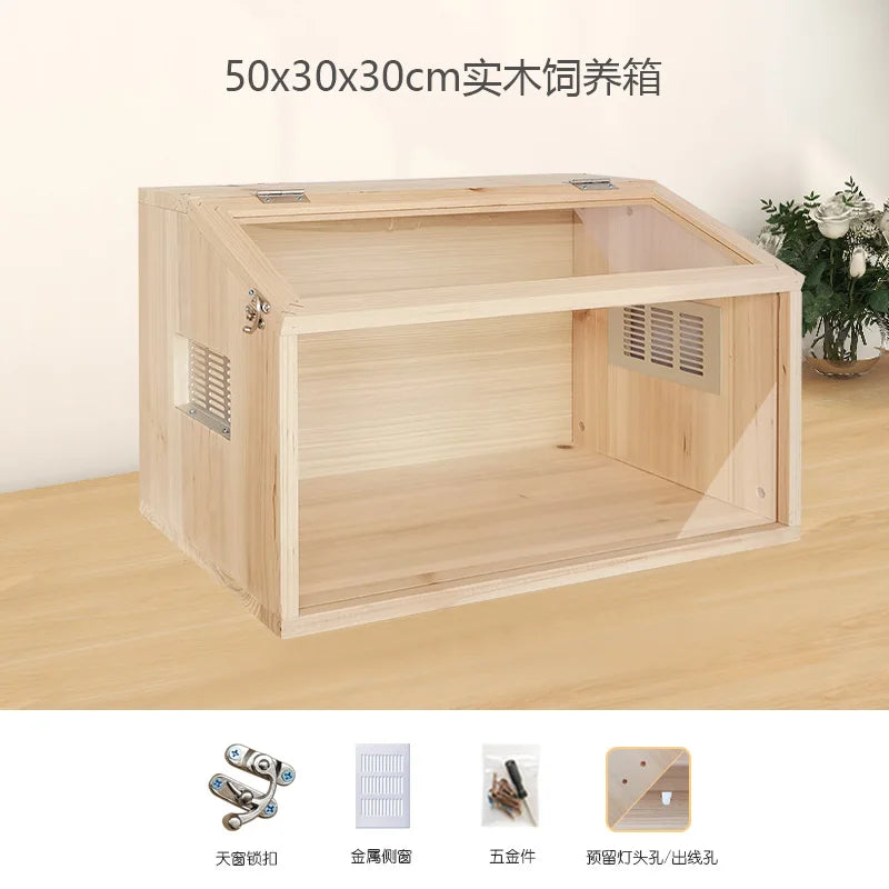 Wooden Hamster Cage Luxury Villa With Hideout Lock