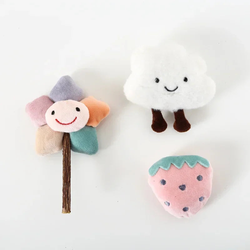 Interactive Cat Toy Catnip Polygonum Stick Bell Plush Gift