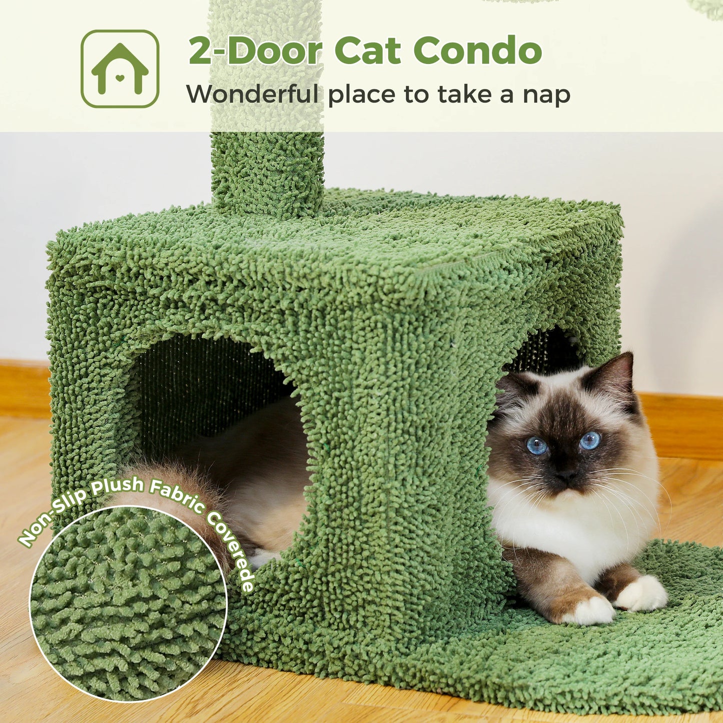 PEQULTICN Cactus Cat Tree Indoor Condo And Hammock Stand