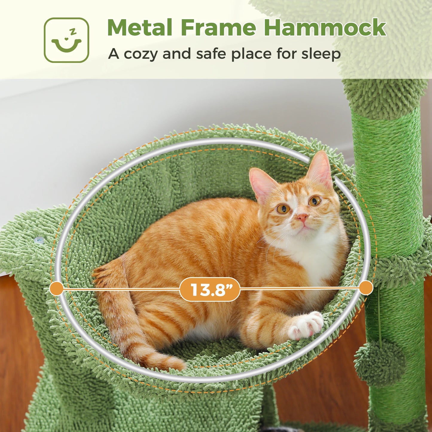 PEQULTICN Cactus Cat Tree Indoor Condo And Hammock Stand