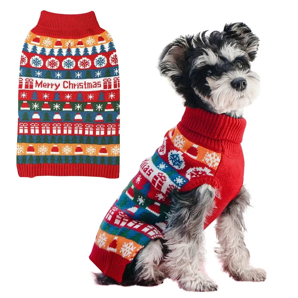 Puppy Christmas Sweater For Small Dogs Warm Knitwear