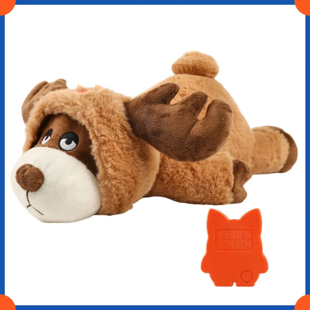 Fuled Christmas Puppy Heartbeat Plush Toys For Dog Training