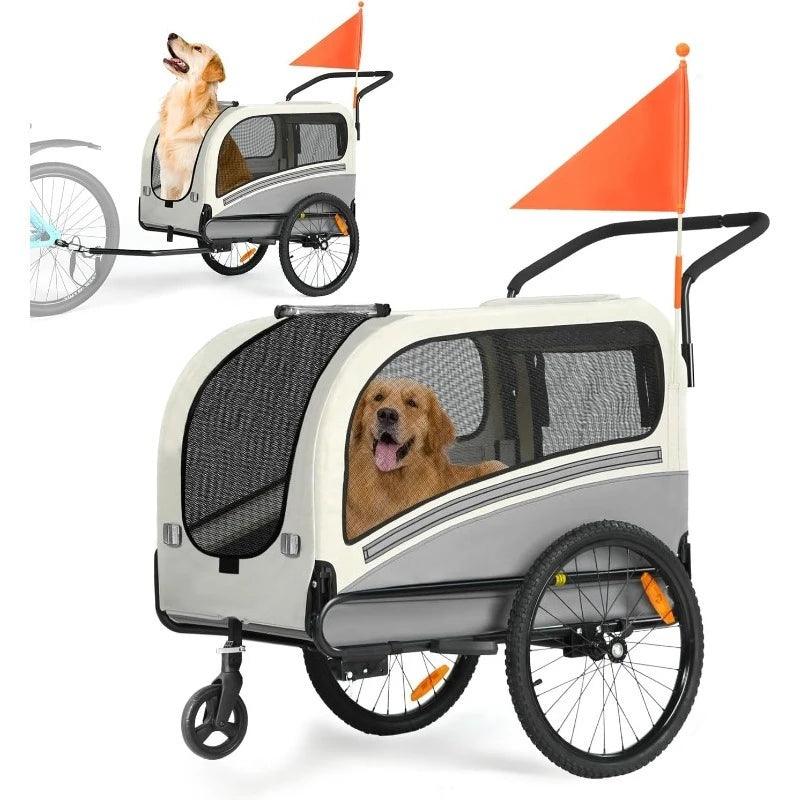Dog Bike Trailer 88 Lb 2 In 1 Pet Stroller Cart Carrier
