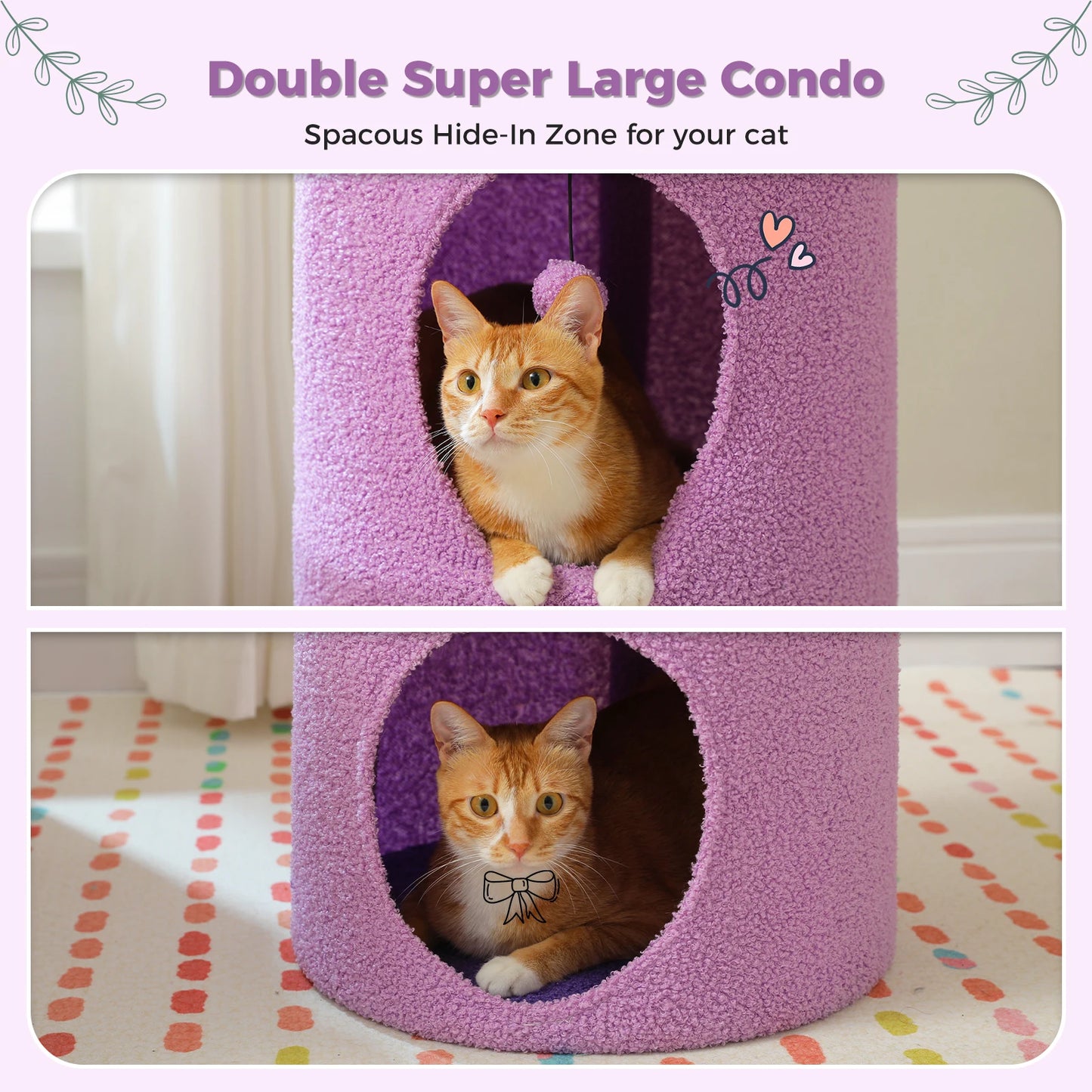PAWZ Road Two Story Cat Bed Indoor House With Flower