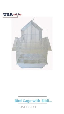 Medium Bird Cage with Sliding Door Feeding Cups Movable Perches Swing Easy Clean Ideal for Small Birds