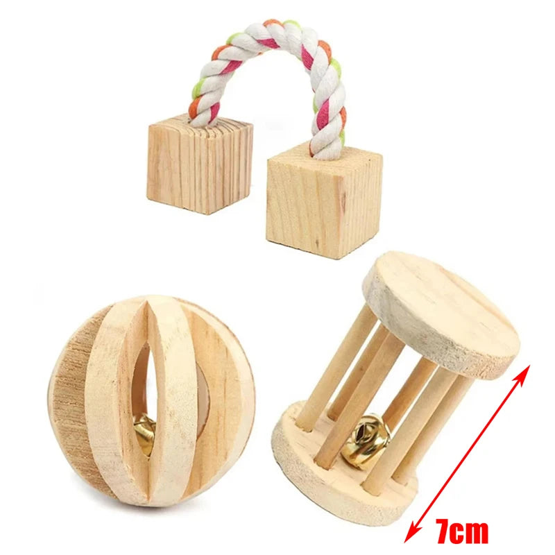 Natural Wood Chew Toys For Small Pets Rabbits Hamsters Rats