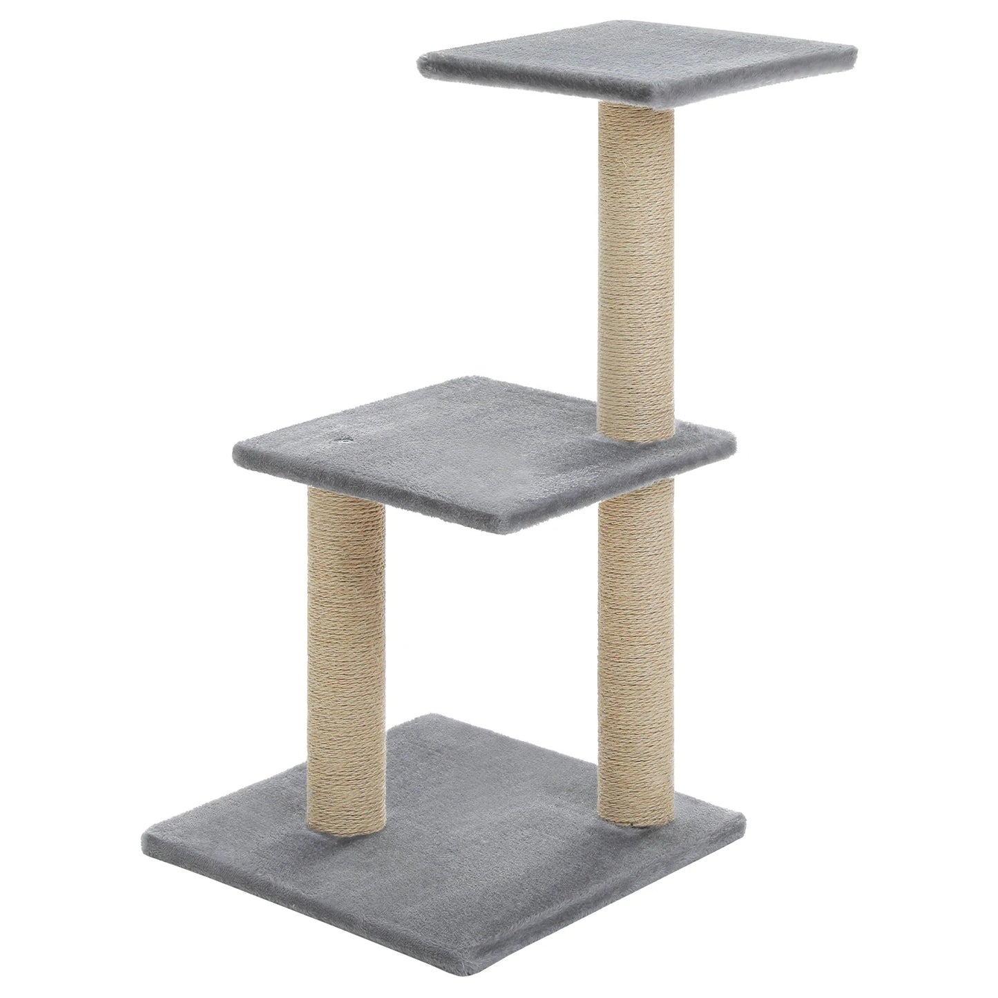 Cat Tree Cat Tower for Indoor Cats with Big Hammock Removable Top Perch and Scratching Posts Grey