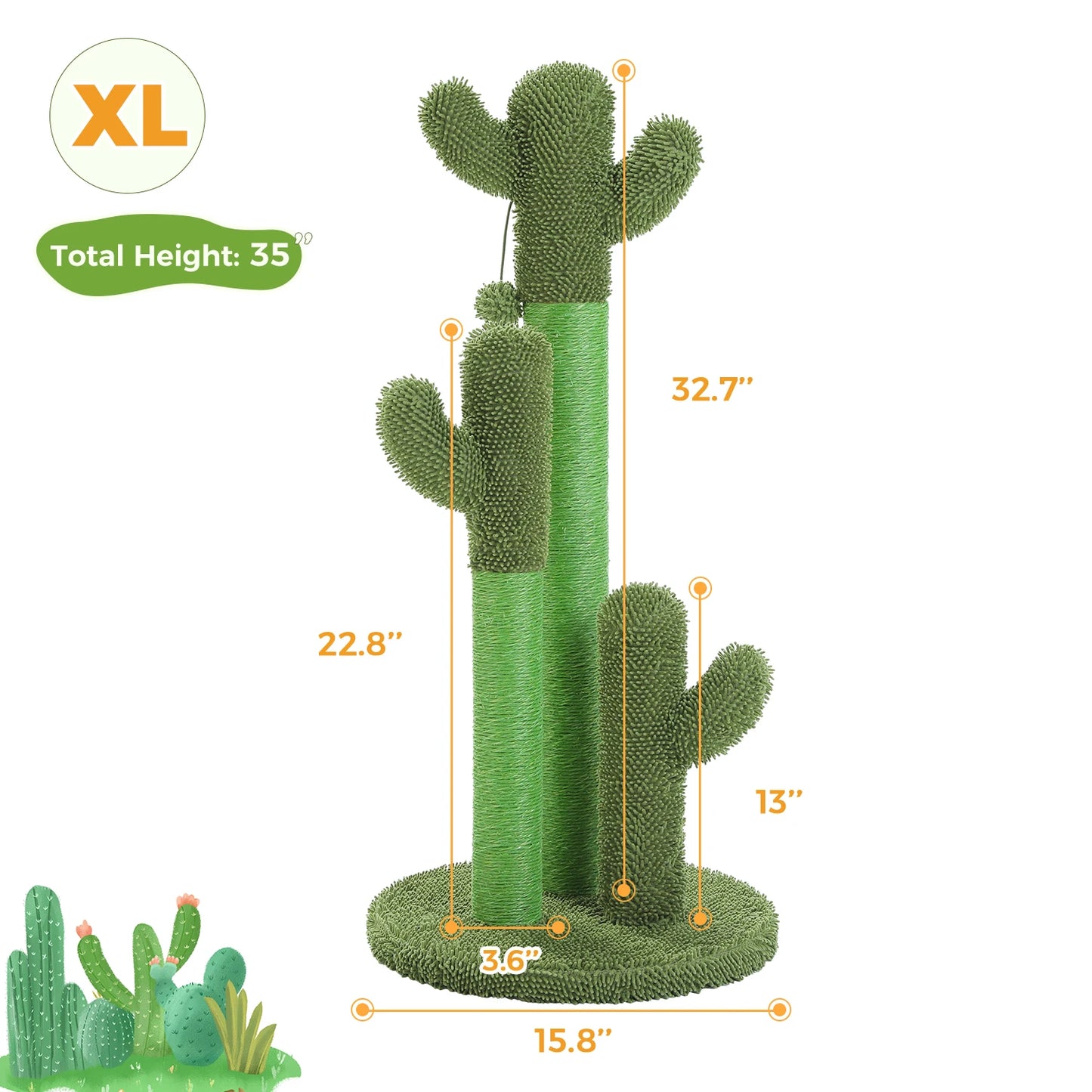 PEQULTICN Cactus Cat Tree Indoor Condo And Hammock Stand