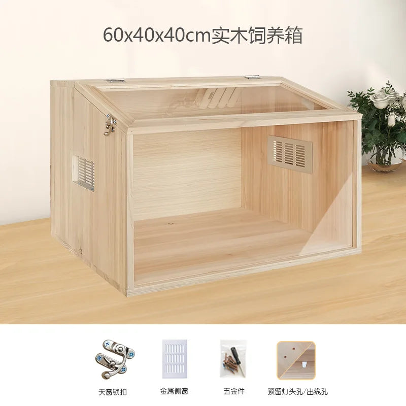 Wooden Hamster Cage Luxury Villa With Hideout Lock