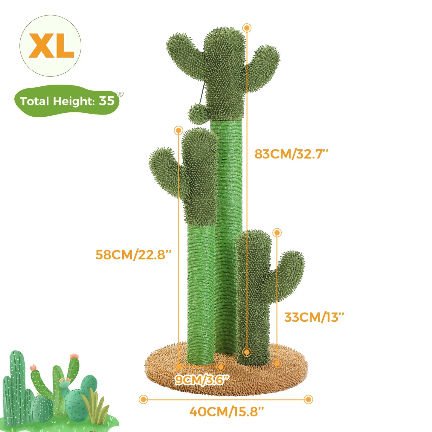 PEQULTICN Cactus Cat Tree Indoor Condo And Hammock Stand
