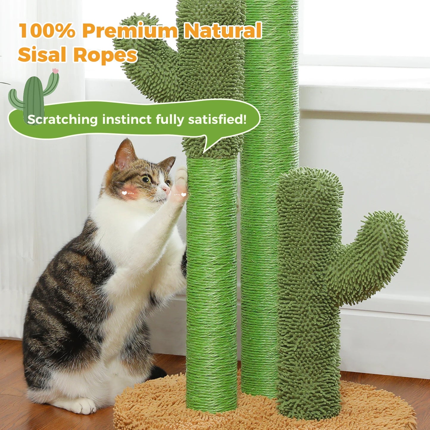 PEQULTICN Cactus Cat Tree Indoor Condo And Hammock Stand