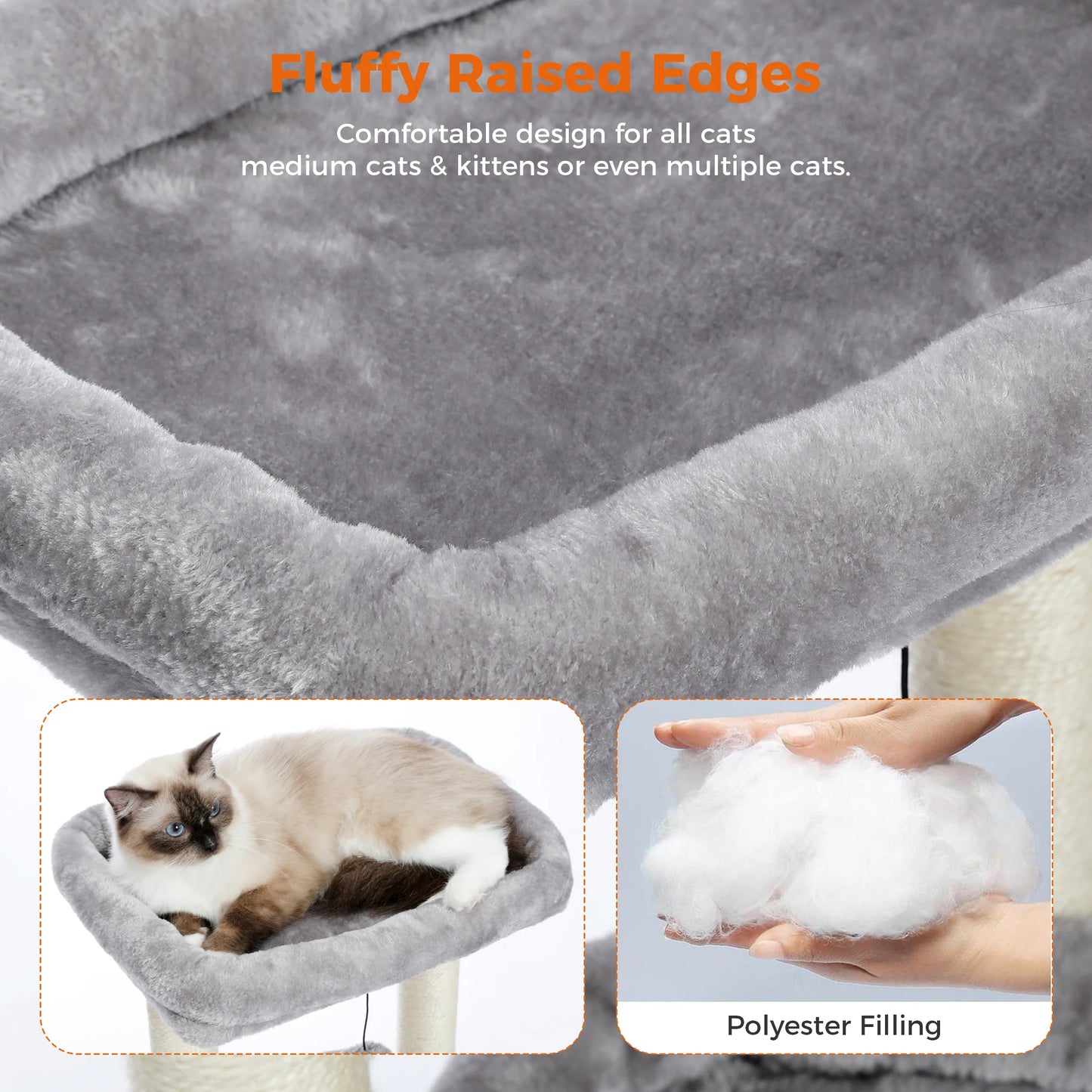PEQULTICN Cat Tree Tower With Cozy Condo And Plush