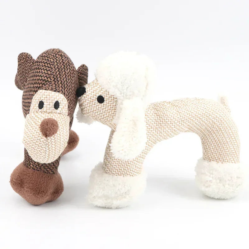 Dog Chew Toy Bite Resistant Squeaky Plush Duck Interactive Squeak Toy for Small and Large Dogs