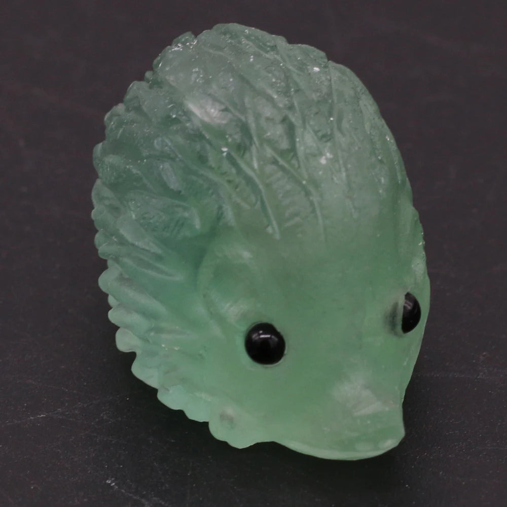 Natural Crystal Cute Animal Carved Hedgehog Statue, Rose Quartz, Tiger Eye Stone Crafts, Reiki Home Decoration, Ornaments