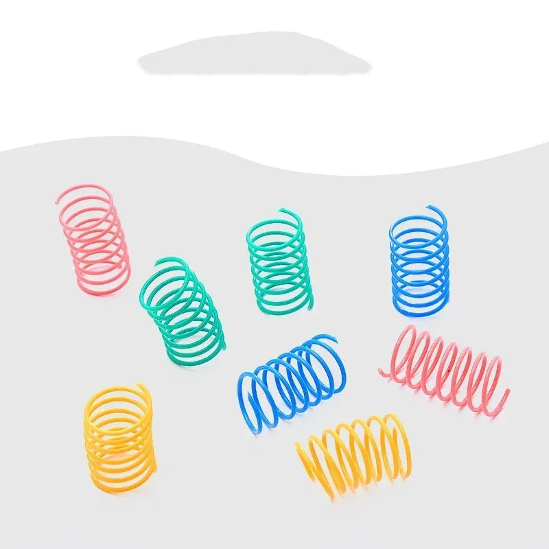 20 Pieces Cat Spring Toys Colorful Plastic Coil Spiral Springs Interactive Kitten Pet Accessories