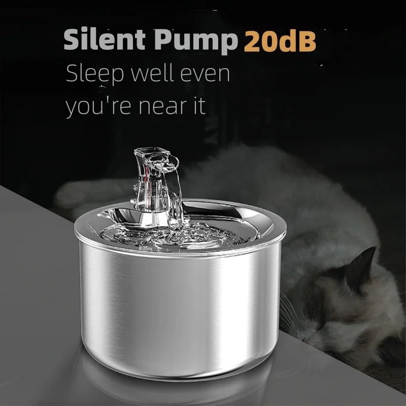 2L Stainless Auto Cat Water Dispenser Fountain With Heater