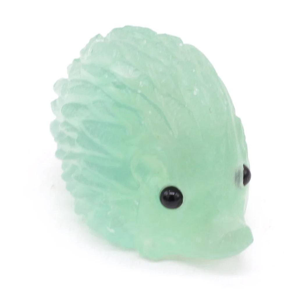 Natural Crystal Cute Animal Carved Hedgehog Statue, Rose Quartz, Tiger Eye Stone Crafts, Reiki Home Decoration, Ornaments