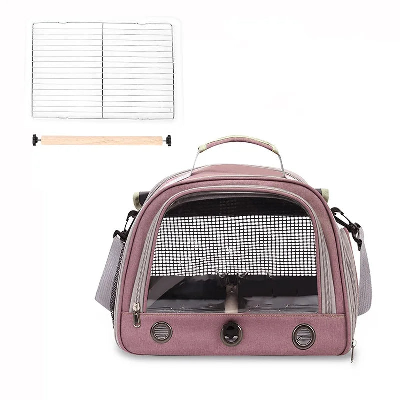 Bird Cage Parrot Carrier with Perch for Parakeet Lovebird African Gray Cockatiel Caique Conure Quaker Pet Travel Bag