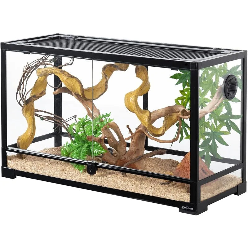 Tempered Glass Reptile Terrarium 30 Gallon Wide Tank 30 In