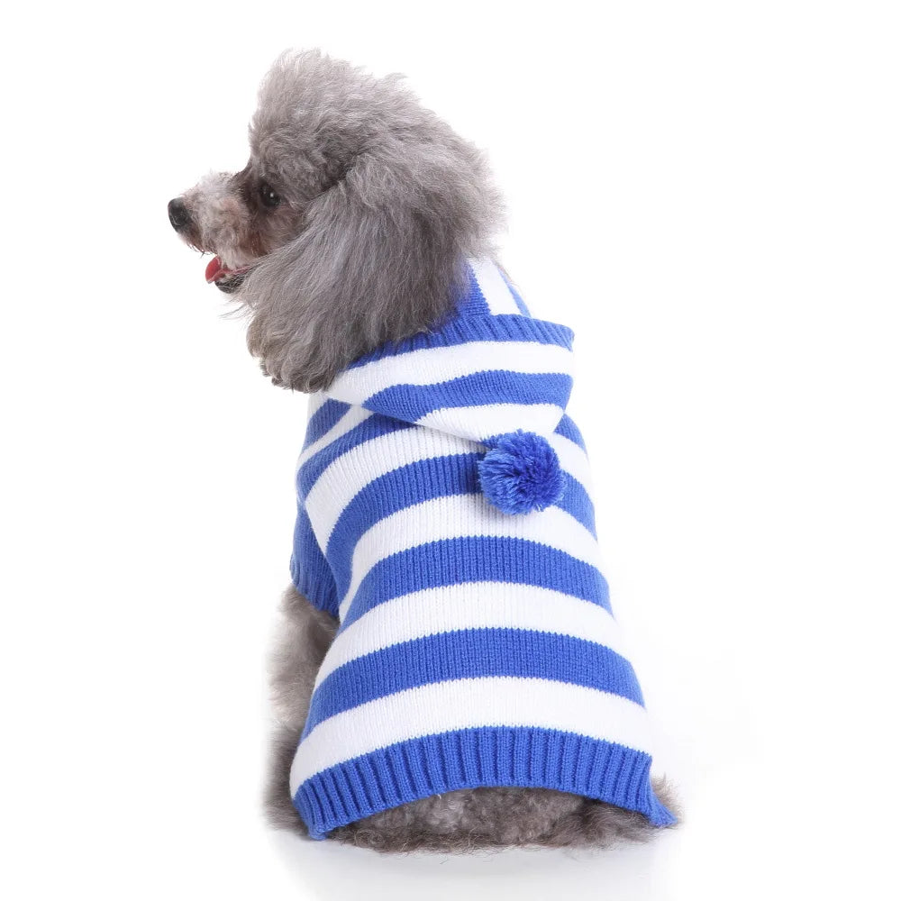 Dog Stripes Sweater Winter Knitting Pet Sweater for Medium Large Dogs Christmas Elk Dog Clothes Labrador Pullover Costume