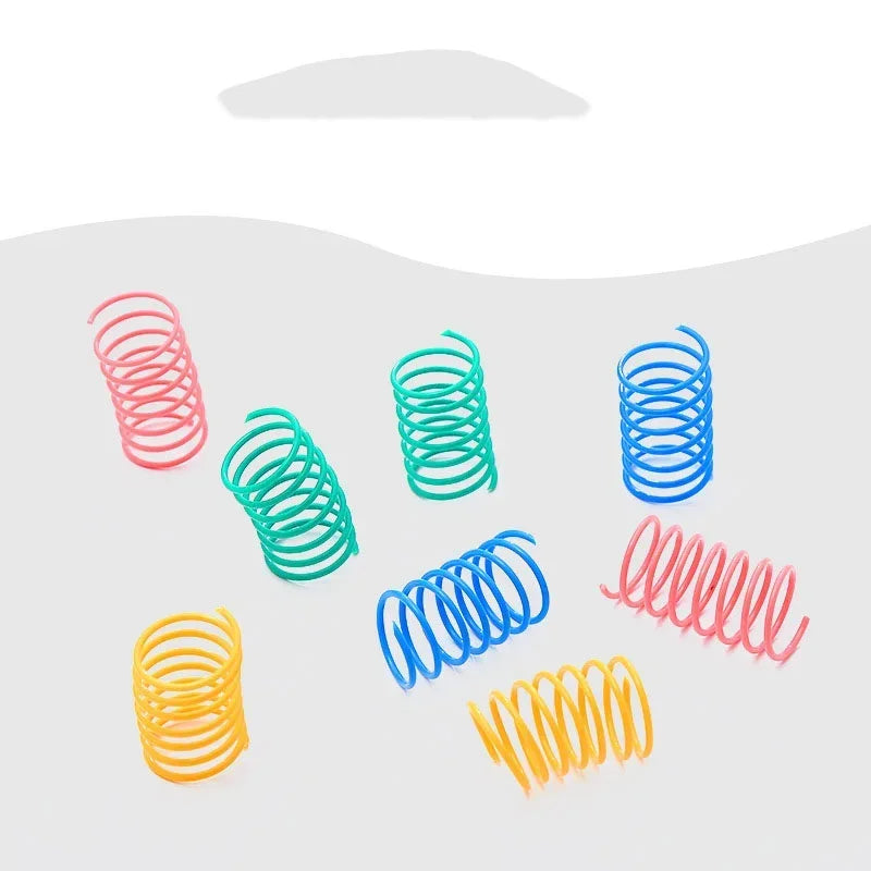 20 Pieces Cat Spring Toys Colorful Plastic Coil Spiral Springs Interactive Kitten Pet Accessories