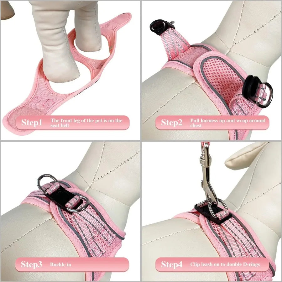 High-concerned Dog Harness And Leash Set No Pull Reflective Mesh