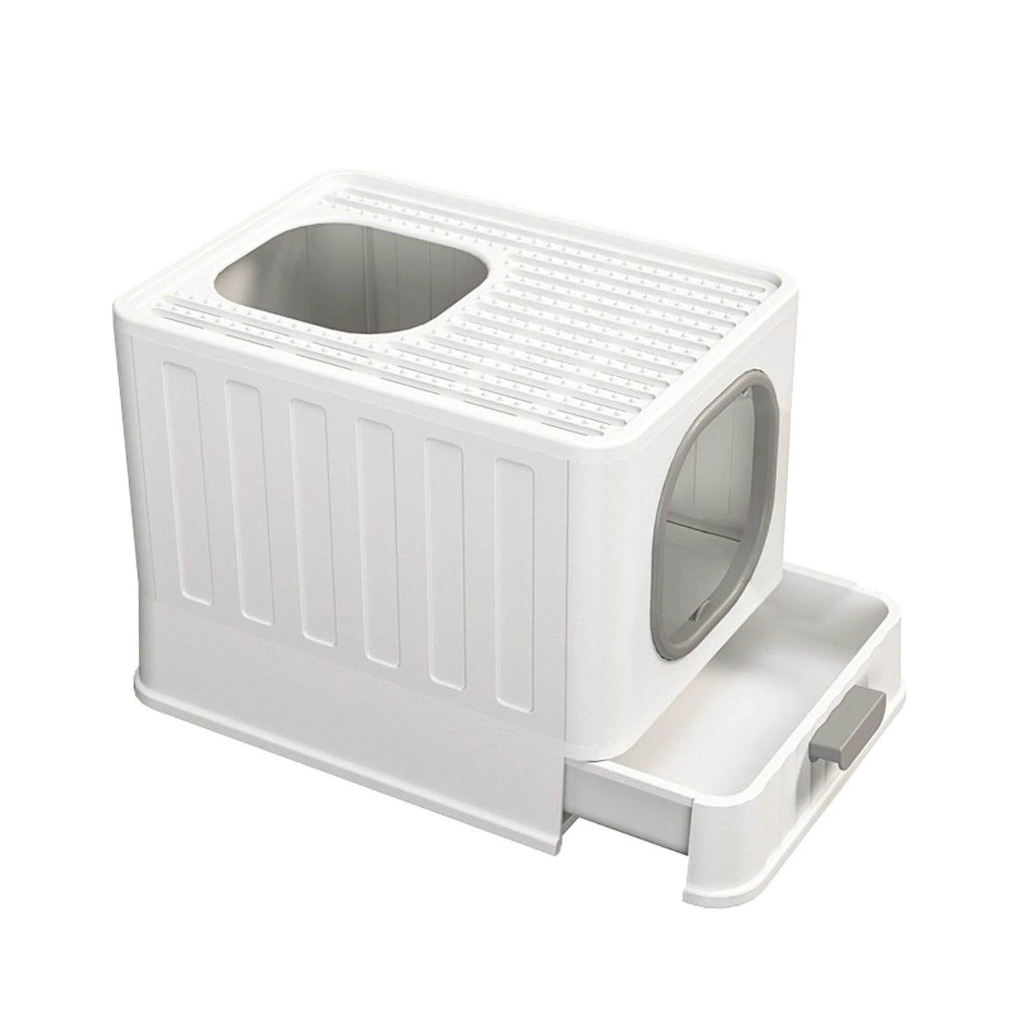 Bingopaw Cat Litter Box with Lid Enclosed Potty Large Top Entry Anti Splashing Toilet Easy to Clean with Litter Scoop