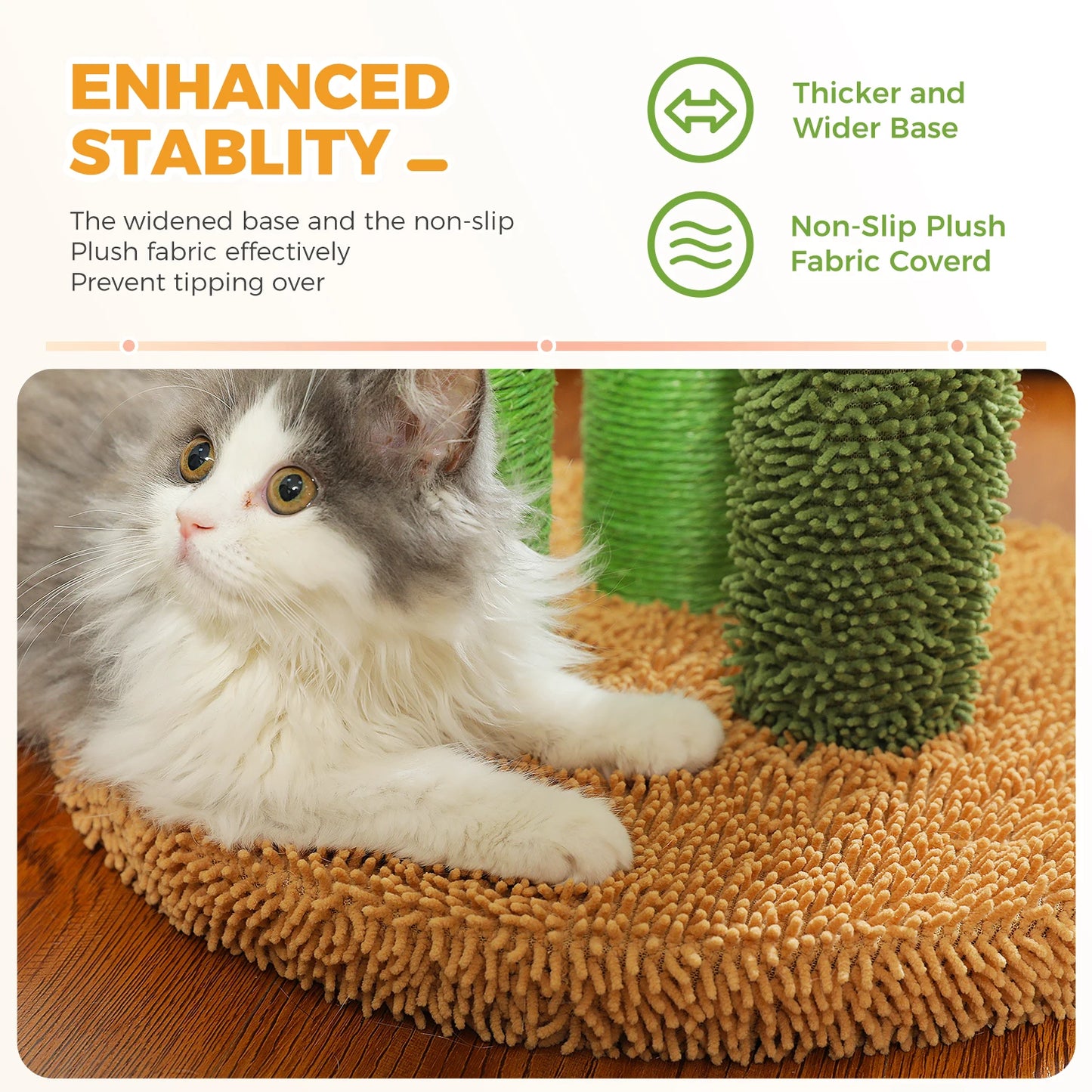 PEQULTICN Cactus Cat Tree Indoor Condo And Hammock Stand