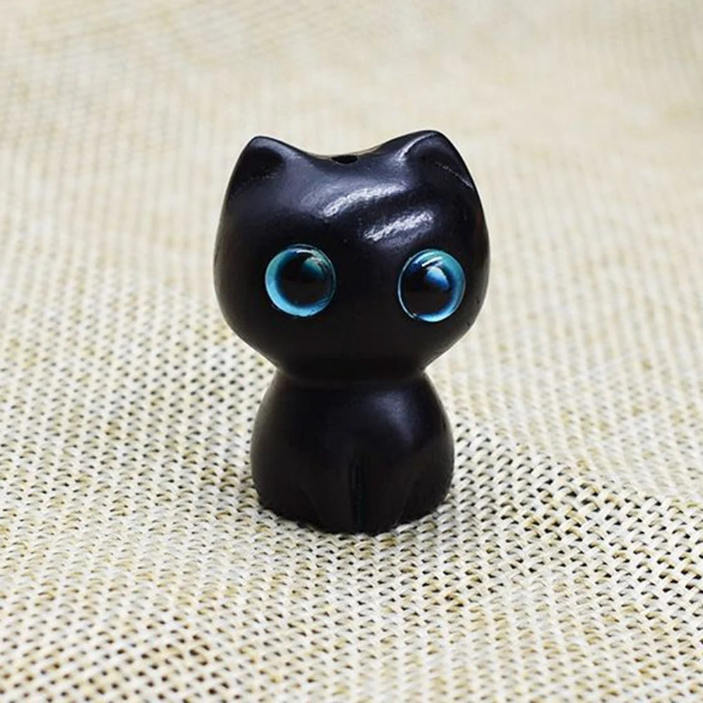 Handmade Wooden Cat Decoration Mini Animal Tiger Kitten Statue Car Statue Desktop Decoration Cute Kitten Ornament