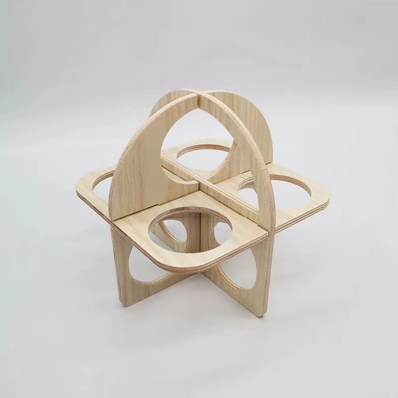 Pet Hamsters House DIY Wooden Gerbil Hideout Bridge Swing and Chinchilla Seesaw Pet Sport Exercise Toys Set Cage Accessories