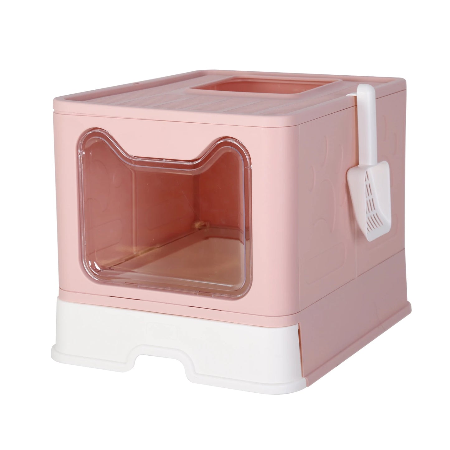 Bingopaw Cat Litter Box with Lid Enclosed Potty Large Top Entry Anti Splashing Toilet Easy to Clean with Litter Scoop