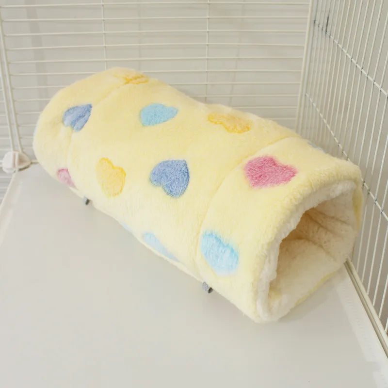 Small Pet Hamster Tunnel Hammock Plush Hanging Bed Hideout Sleeping Bag Cozy Soft Design Privacy Nest