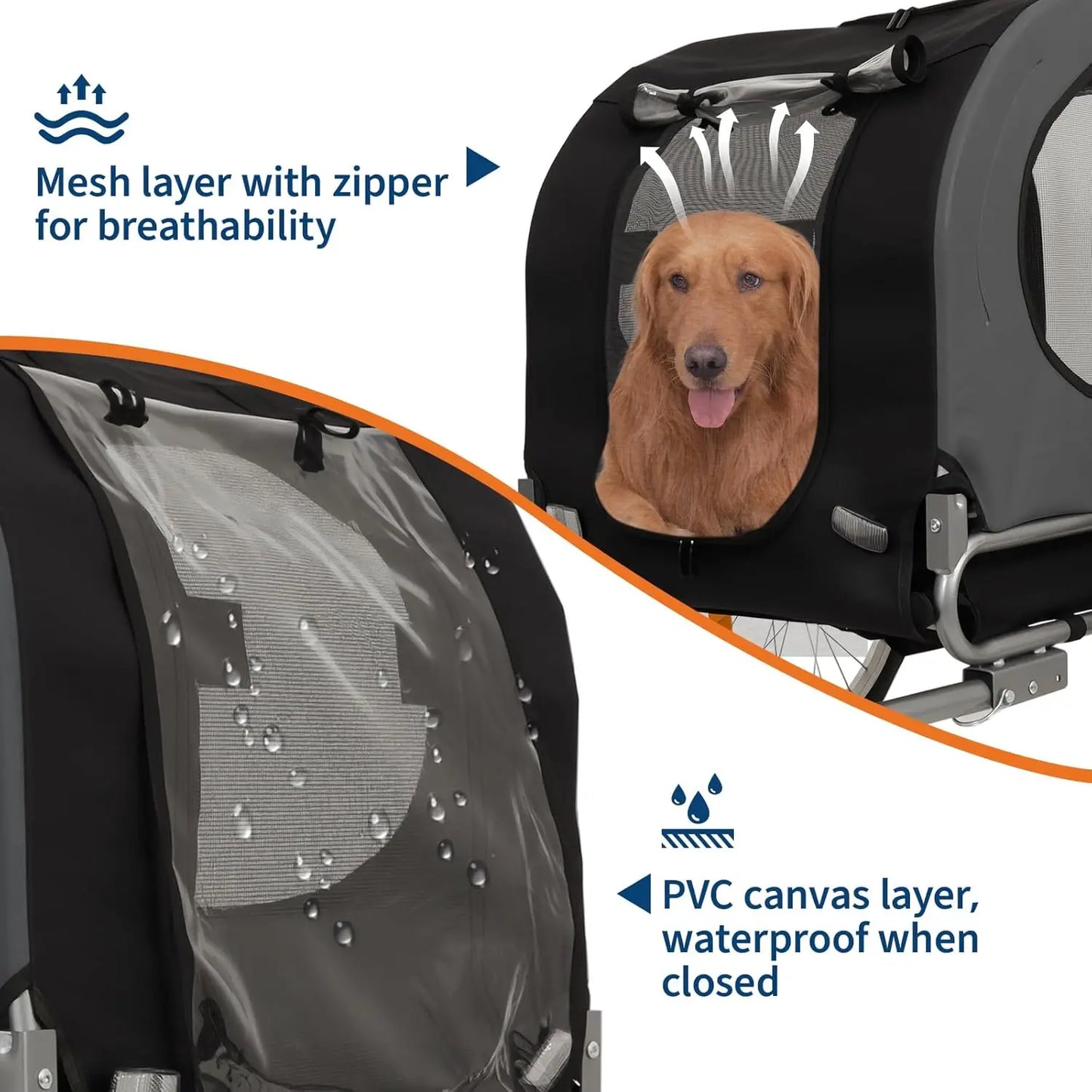 Dog Bike Trailer 88Lbs Pet Bicycle Carrier Easy Folding