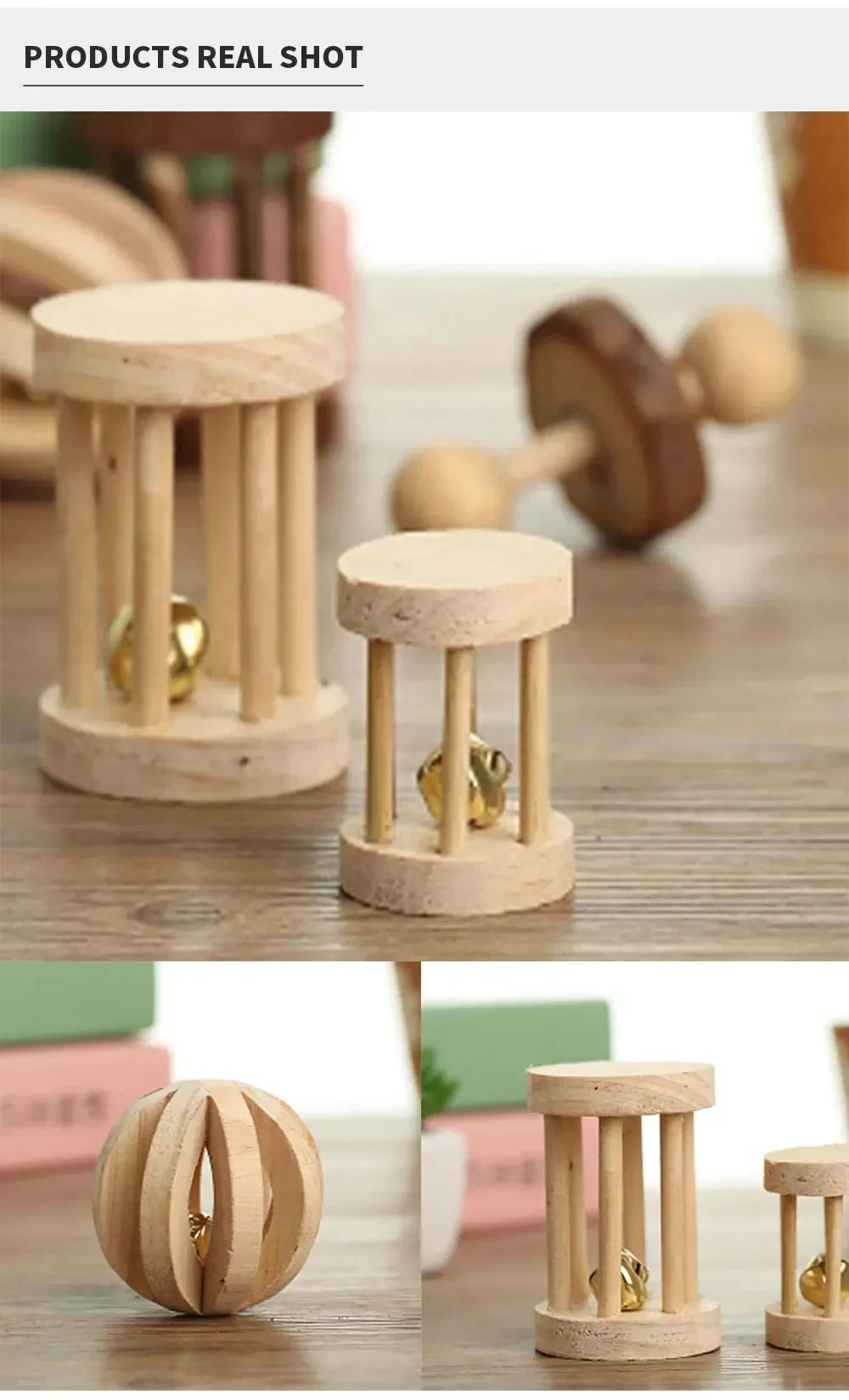 Natural Wood Chew Toys For Small Pets Rabbits Hamsters Rats