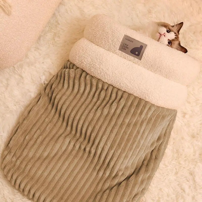 Choice Warm Cat Sleeping Bag Bed Cave For Kitten Pets