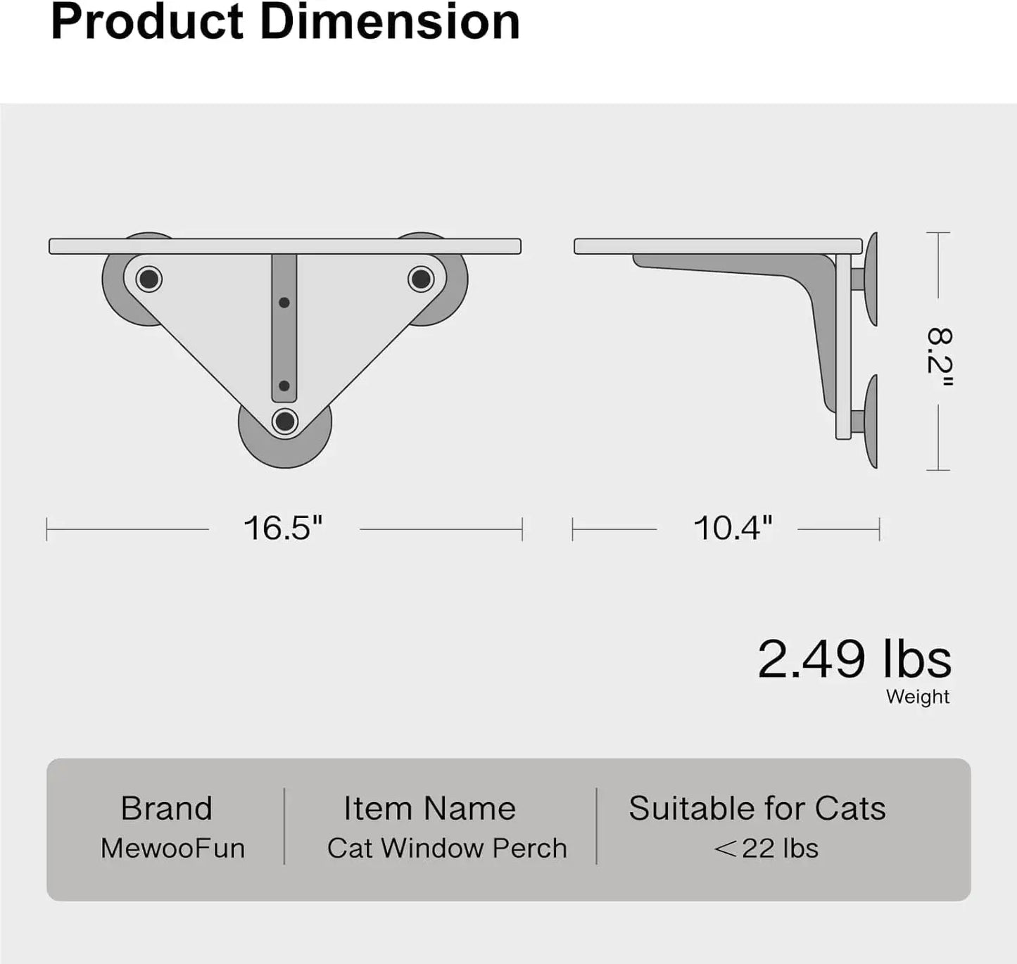 MEWOOFUNCN Cat Window Perch Hammock With Suction Cup Indoor